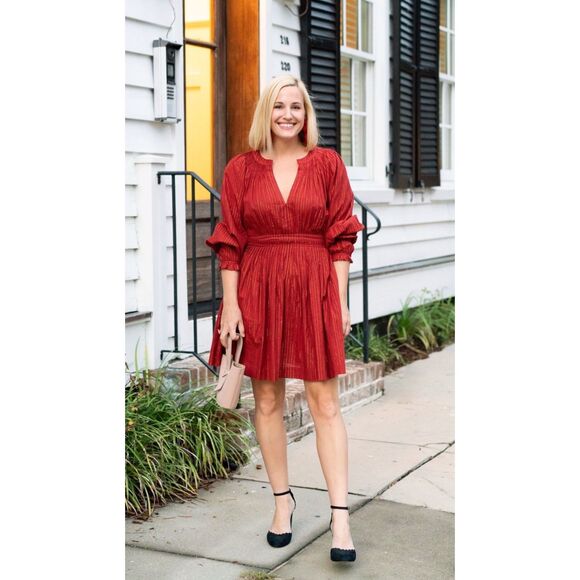 Ulla Johnson Dresses & Skirts - ULLA JOHNSON Metallic Cotton Long Sleeve Ruby Rory Dress Size 4